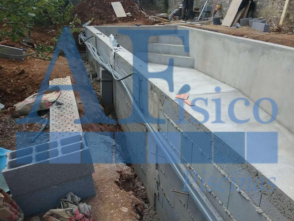 Projeto de construção de piscina em Cabriz - obras de construção