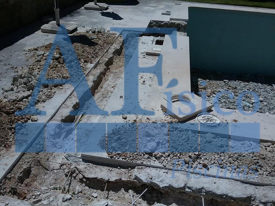 Projeto de recuperação de piscina na Charneca - obras de recuperação