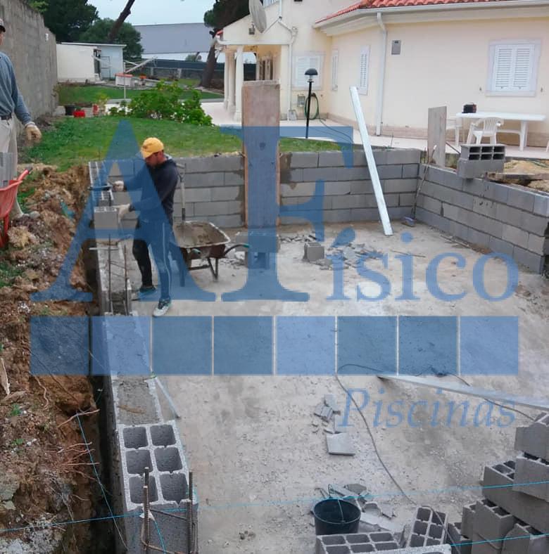 Projeto de construção de piscina em Sintra - obras de construção